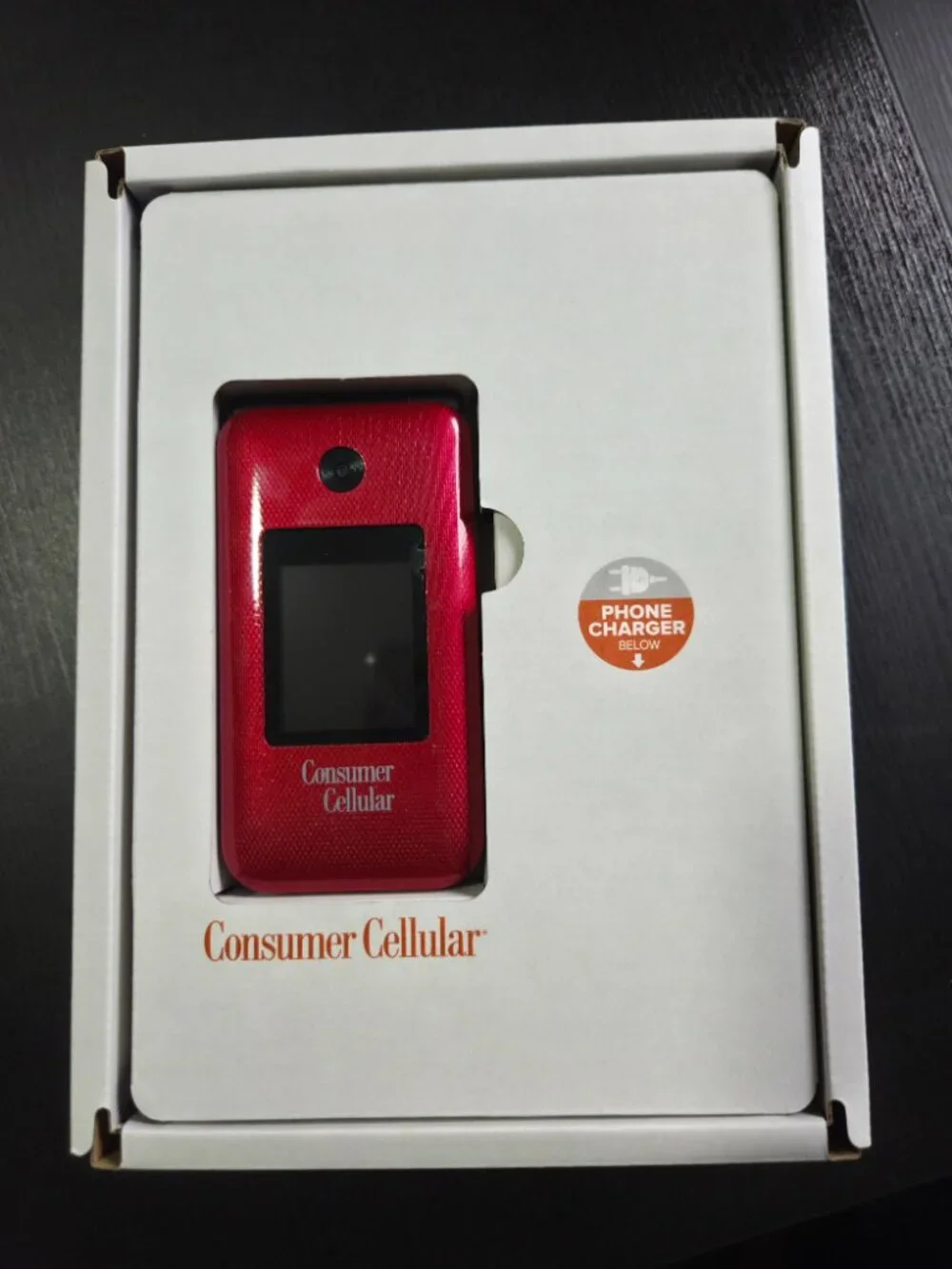 Consumer Cellular Link II Flip Phone Red 8GB Charges and Powers On